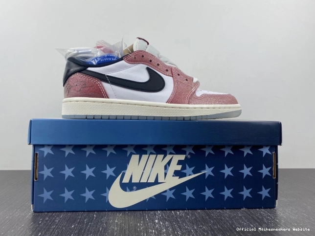 Official Maikesneakers FN0432-017 1 ROOM AIR LOW OG BLACK' X 'RED TROPHY JORDAN 0818